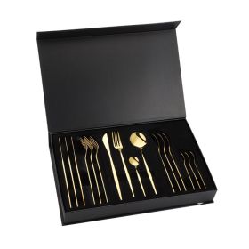 Stainless Steel Portuguese Tableware Steak Knife (Color: Gold)